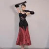 Stage Wear Ballroom Dance Competition Dress Femmes Valse Costume Latin Performance Vêtements Prom Tango L9971