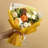 Faux Floral Verdure Fini Fleurs Tricotées Tournesol Crochet Bouquet Créatif Anniversaire Cadeaux Faits À La Main Fête des Mères 230504