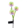 Solar Outdoor Lights With Dandelions Three-headed Dandelion LED Garden Decor For Outside Decorative Lamp Ground Plug Light Lawn