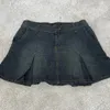 Röcke Y2k bestickt Mini Womens Retro Distressed Black Rock Brief Print Denim mit Gürtel Frauen Streetwear Sommer 230428