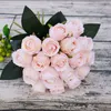 Faux blommor grönare 18heads gäng rose hand blommor konstgjorda bröllop dekoration rum borddekor brud flores artificials siden blomma för vit 230504