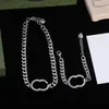 Top Silber Halsreifen Kette Halskette Armband Buchstaben für Frau Mann Liebhaber Modedesigner Halskette Ketten Schmuck Versorgung