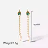 Orecchini a cerchio Minar Fashion Shiny CZ Cubic Zirconia C a forma di grosso per le donne 18K placcato oro in acciaio inossidabile con vero orecchino di perla