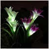 VTKY Solar Lily Lights - Colorful LED Flower Decorations for Festive Lawn, Waterproof Outdoor Decoration (2 Pack)