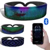 Other Festive Party Supplies Prop For Bar Festival Performance LED Futuristic Eyewear Electronic Light Up Visor Bluetooth Luminous Glasses 230504
