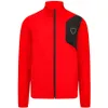 F1 2023 Chaqueta cortavientos del equipo rojo Fórmula 1 Chaqueta Softshell cálida a prueba de viento Otoño e invierno Moda masculina Chaqueta con cremallera de talla grande