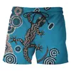 Herren Shorts 2023 Sommer Mode Aborigines Indigene Schildkröte Dot Malerei Kunst 3D-Druck Herren Lässig Strand Cool