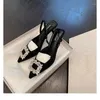 Style Fashion 2024 Summer Sandals Women's Shoes Black Satin Crystal Strass Pointy Toe Stiletto Stripper Slingback High Heels 1 10 0