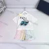 Nouveau Designer Enfants Vêtements Ensembles Classique Marque Bébé Filles Vêtements Costumes Mode Lettre Jupe Robe Costume Vêtements Pour Enfants blanc rose Haute Qualité Luxe top marque