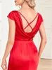 Party Dresses Xuibol Red Slit Maxi Dresses Sexig backless Cocktail Party Gowns Women Elegant Deep V-Neck aftonklänning Prom Formal Dress 230504