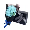 Decorative Flowers 18Pcs/Box Artificial Soap Flower Box Valentine's Day Bear Gift Long-lasting Romantic Scented Petals With