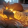 램프 테이블 램프 북유럽 수지 동물 마우스 LED 램프 휴대용 EU/미국 플러그 거실 침실 책상 야간 조명 (전구없이)