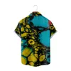 Mens Casual Shirts Hawaiian For Fashion Tiedye Space Color Print 3D Cozy Short Sleeve Beach Oversized Clothes 230504