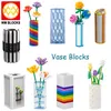 Blocks decoração flores vaso moc cria edifício compatível com 10286 brinquedos educacionais de tijolos para crianças ornamentos de bricolage 230504
