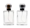 wholesale Fashion 30ML square glass perfume bottle cosmetic empty bottle dispensing nozzle spray bottles opp package