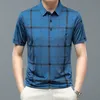 Polos masculinos camisa de pólo de verão masculino camiseta curta casual casual camisa de lapela solta 230504