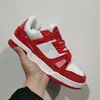 2024 Diseñador de lujo Zapatos casuales en venta Trainer Virgil Zapatos casuales de cuero de piel de becerro abloh blanca verde rojo rojo superposición de letras plataforma baja tamaño 36-45