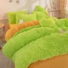 Ensembles de literie vison velours épais housse de couette couverture de lit luxe Super moelleux doux corail polaire chaud et confortable