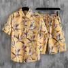 Męskie koszule novo Masculino swobodne szorty definiują Camisa praia agasalho impresso floral vero streetwear havaiano e -sport