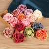 Fleurs décoratives 6 CM Bouquet De Mariée DIY À La Main Cadeaux De Fête Arrangement Floral Rose Têtes De Fleurs Haute Simulation Artificielle