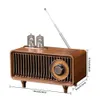 Portabla högtalare Retro Wireless Bluetooth-högtalare Multimedia Player FM Radio Handsfree Call Card Disk Houdspeaker Nostalgic Audio Gramophone