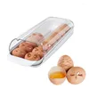 Storage Bottles Automatically Rolling Egg Container 2 Grids Dispenser Space Saving Tray For Refrigerator Countertop Cabinet