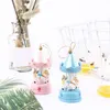 Christmas Decorations Mini Wood Carousel Pendant Kid Toys Gift Wooden Craft Ornaments Tree Desktop Home 1pc1