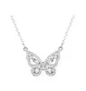 قلادة قلادة المجوهرات بالجملة S925 Silver 0.82ct Moissanite Butterfly Necklace Diamond Micro Pave Pefect Gift Ladies Pendant