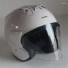 Casques de moto Casque demi-ouvert Blanc Équitation Motocross Racing Motobike Quatre Saisons Sécurité 3/4 Unisexe