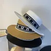 All-Match Ribbon Pearl Flat-Top Cap Affordable Luxury Fashion Wind Vintage Top Hat Outdoor Travel Sun Protection Wide Brim Grass