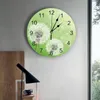 壁の時計タンポポ植物自然時計のための部屋モダンな家の装飾デジタルリビングステッカー