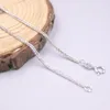 Kedjor Pure 18K White Gold Necklace 1.5mmw Wheat Chain Link Stämpel AU750 för kvinna