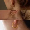 Creolen 3 Paar / Set Classic Copper C-Form Twisted Open Ear Rings Round Earring für Frauen Trendy Gold Color Punk Schmuck