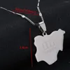 Pendentif Colliers En Acier Inoxydable Mode Nigéria Carte Argent Couleur Nigérians Cartes Charme Bijoux