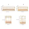 Storage Boxes Bins Nordic Gold Metal Iron Makeup Pen Storage Basket Office Desktop Sundries Makeup Brushes Holder Table Cosmetics Organizer Rack 230503