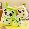 Giant Plush Boba Tea Cup Toys Panda Bubble Tea Pillow Fruit Drink Plush Stuffed Soft Milk Tea Stuffed Doll Kids Gift Home Pillow