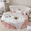 Sängkläder sätter El Round Fitted Bed Kjol med Elastic Band Romantic Themed Madrass Cover Diameter 200cm-220cm #/