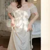 Сексуальная пижама Элегантная французская женщина длинная ночная одежда для сна ретро -корт в стиле принцесса ночная рубашка сексуальное кружевное платье для дома ночная одежда 230504