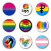 4.4*4.4cm Tin Plakası Gökkuşağı Rozeti Partisi Malzemeleri LGBT Broş LGBTQ EĞLE AKSESUARLARI Toptan