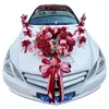 Fleurs décoratives Artificielle Rose 80 cm Anneau De Mariage Principale Voiture Décoration Ensemble Européen Avant Fleur Fournitures