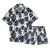 Felpe con cappuccio Felpe Hawaiian Beach Blossom Manica corta Camicia da vacanza allentata Pantaloncini Set da due pezzi Abbigliamento da uomompqg