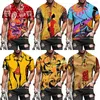 Men's Casual Shirts Men Beach Style African Colorful Printed Summer Holiday Party Outwear Blouses Men's Fashion Apparel Chemise Homme