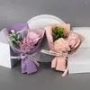 Dekorativa blommor Fake Bouquet Romantic Touch Carnation Rose väderbeständig långvarig simuleringsfest tillbehör