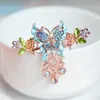 Hair Clips & Barrettes Morkopela Butterfly Enamel Clip Vintage Charm Rhinestone Hairpin Women Banquet Claw Accessoires Party JewelryHair Str