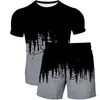 Tracksuits voor heren heren 3D -printen korte mouw shorts twope -abstract geschilderde t -shirt pak heren en dames casual trend 230503