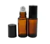 Groothandel Dikke Amber Refilleerbare 5 ml Mini -rol op Glazen flessen Essentiële olie Stalen metalen Roller Bal Geur Parfum