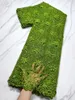 Stof groen mooie Afrikaanse kralen kant stof 5 yards 2022 hoge kwaliteit Nigeriaanse Franse Tule netto kant stof voor bruiloft naaien
