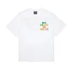 23SS White Classic Designer T Shirt Summer Short Sleeve Men Women Tshirt Rainbow Letter Brodery Tee