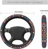 Lenkradbezüge Blume Boho Bohemian Car Cover 15 Zoll niedlich Universal Soft Protector Zubehör Innendekoration