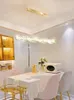 Lâmpadas pendentes Modern Luxury Strip Led Led Crystal Candelier Restaurante Anterior Anterior Prail Home Interior Interior Decorativa Decorativa